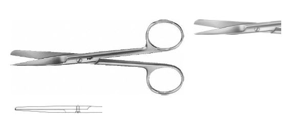 Хірургічні ножиці делікатні прямі гострі/тупі 130 мм